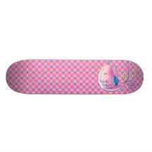 Pink Pastel Bird - Polk-a-dots Skate Deck