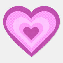 Pink Patchwork Hearts Valentine Sticker