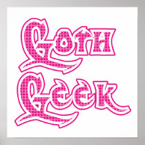 Pink Pattern Goth Geek Posters