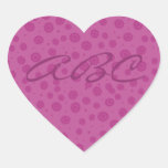 Pink Pattern Heart Stickers