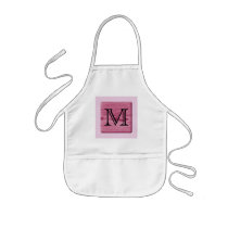 Pink Patterned Image, with Custom Monogram Letter Aprons