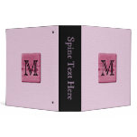 Pink Patterned Image, with Custom Monogram Letter 3 Ring Binder