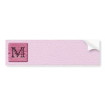 Pink Patterned Image, with Custom Monogram Letter Bumper Sticker