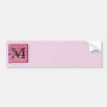 Pink Patterned Image, with Custom Monogram Letter Bumper Sticker