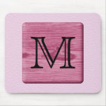 Pink Patterned Image, with Custom Monogram Letter Mouse Pads