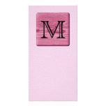 Pink Patterned Image, with Custom Monogram Letter Photo Cards