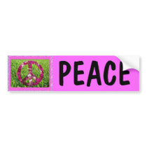 Pink Peace Bumper Sticker bumper stickers