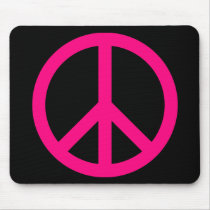 Pink Peace Sign Mousepad