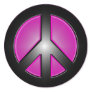 Pink Peace sign Round Sticker