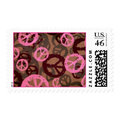 Pink Peace Signs Postage Stamps by pammys