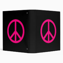 Pink Peace Symbol Avery Binder