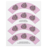 Pink Peacock Cupcake Wrappers Printable Template letterhead