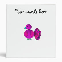Pink peacock cute binders