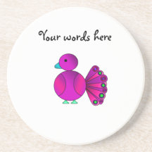 Pink peacock cute coasters