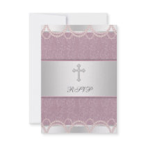 Pink Pearl Cross Baby Girl Baptism Christening RSV