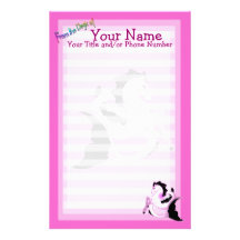 Pink Pearl Seahorses Stationery