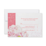 Pink Peony Bloom Swirls Wedding RSVP Cards (3.5x5) Custom Invite