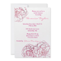 Pink Peony Bridal Shower Invitation