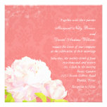 Pink Peony + Coral Reef Damask Wedding Invitations