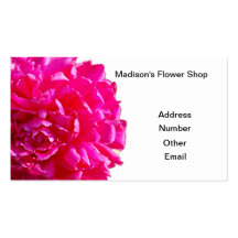 Pink peony flower business card