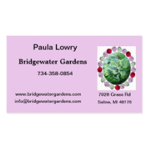 Pink Peony Flower Business Card