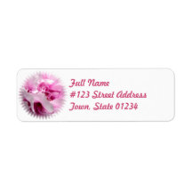 Pink Peony Flower Mailing Label