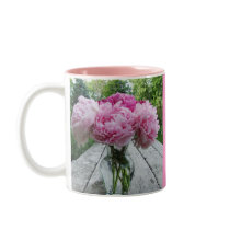 Pink Peony Peonies Vase Arrangement Mug