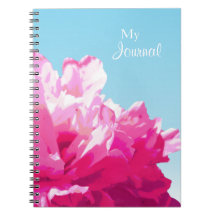Pink Peony Personalized Notebook