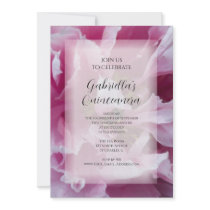 Pink Peony Quinceanera Party Invitation