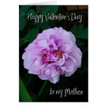 pink peony rose valentine to my mother greeting card