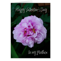 pink peony rose valentine to my mother greeting card