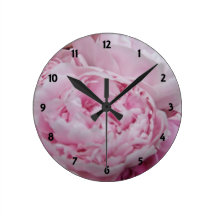 Pink Peony Wall Clock