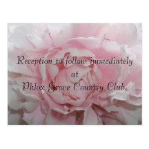 Pink Peony Wedding Reception Card Post Cards