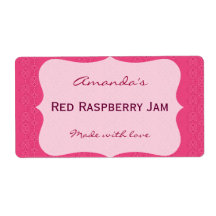 Pink Personalized Canning Label