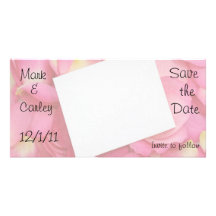 Pink Petal Save the Date Photo Card Template
