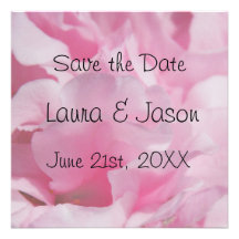 Pink Petals "Save the Date"  Square Card Custom Invitation