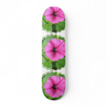 Pink Petunia Flower Skateboard