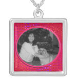 pink photo frame necklaces