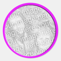 pink photo frame round sticker