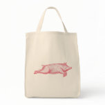 Pink Pig Grocery Tote Bags