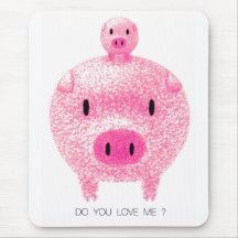 Pink Pig Mouse Pad
