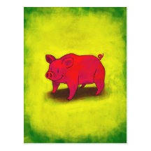Pink Pig Postcard