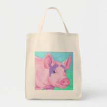Pink Pig Tote Bag - "This Little Piggy"
