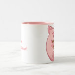pink piggy eating cookie mug mugs