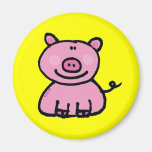 Pink piggy fridge magnet
