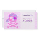 Pink Pirate Skull Custom Card photo cards