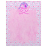 Pink Pirate Skull Flame Letterhead