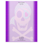 Pink Pirate Skull Letterhead