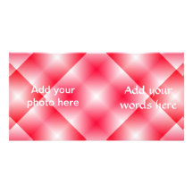 Pink Plaid Background Photo Card