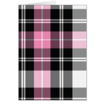 pink plaid card